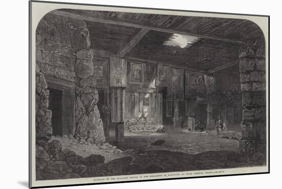 Interior of the Buddhist Temple in the Monastery of Mangnang, at Gnari Khorsum, Thibet-null-Mounted Giclee Print