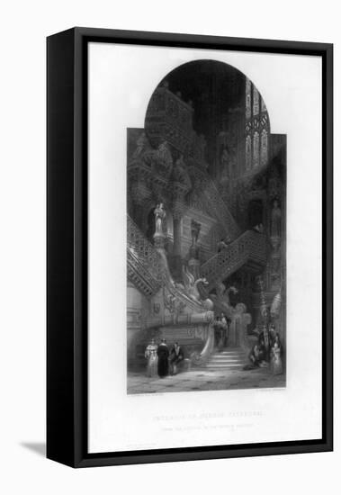 Interior of the Burgos Cathedral, 19th Century-E Challis-Framed Stretched Canvas