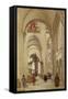 Interior of the Cathedral of Sens-Jean-Baptiste-Camille Corot-Framed Stretched Canvas