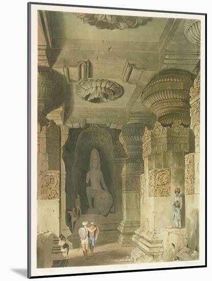 Interior of the Cave Temple of Indra Subba at Ellora-Captain Robert M. Grindlay-Mounted Giclee Print