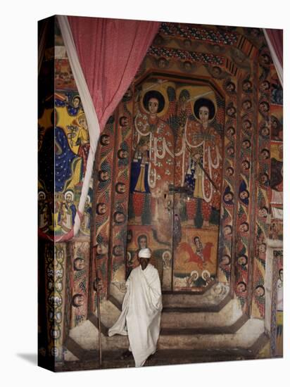 Interior of the Christian Church of Ura Kedane Meheriet, Zege Peninsula, Lake Tana, Ethiopia-Bruno Barbier-Stretched Canvas