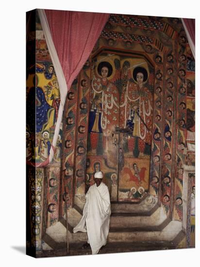 Interior of the Christian Church of Ura Kedane Meheriet, Zege Peninsula, Lake Tana, Ethiopia-Bruno Barbier-Stretched Canvas