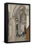 Interior of the Church at Mantes-Jean-Baptiste-Camille Corot-Framed Stretched Canvas