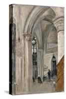 Interior of the Church at Mantes-Jean-Baptiste-Camille Corot-Stretched Canvas