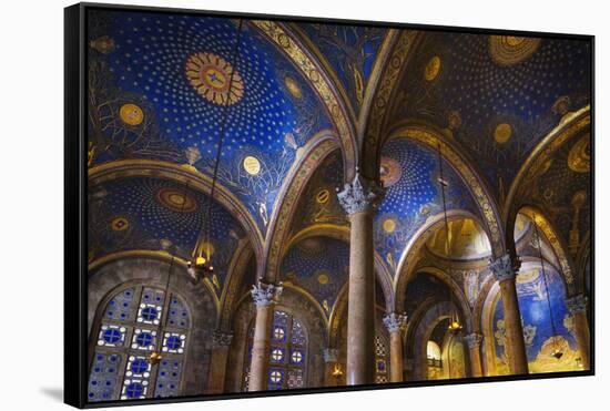 Interior of the Church of All Nations in the Garden of Gethsamane-Jon Hicks-Framed Stretched Canvas