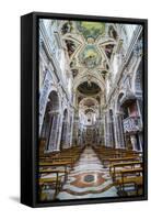 Interior of the Church of Saint Mary of Gesu (Chiesa Del Gesu) (Casa Professa)-Matthew Williams-Ellis-Framed Stretched Canvas