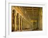 Interior of the Church of San Paolo Fuori Le Mura,-Giovanni Paolo Pannini-Framed Art Print