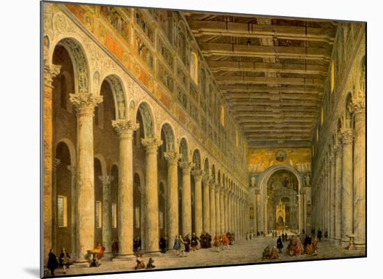 Interior of the Church of San Paolo Fuori Le Mura,-Giovanni Paolo Pannini-Mounted Art Print
