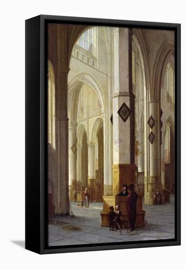 Interior of the Church of St. Bavo, Haarlem, C.1611-12 (Oil on Panel)-Hendrik Cornelisz van Vliet-Framed Stretched Canvas