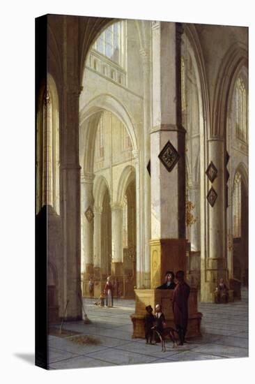 Interior of the Church of St. Bavo, Haarlem, C.1611-12 (Oil on Panel)-Hendrik Cornelisz van Vliet-Stretched Canvas