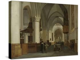 Interior of the Church of St Bavo in Haarlem-Job Adriaensz Berckheyde-Stretched Canvas