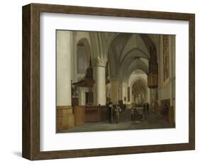 Interior of the Church of St Bavo in Haarlem-Job Adriaensz Berckheyde-Framed Art Print