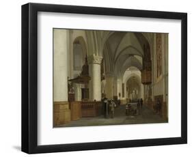 Interior of the Church of St Bavo in Haarlem-Job Adriaensz Berckheyde-Framed Art Print