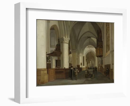 Interior of the Church of St Bavo in Haarlem-Job Adriaensz Berckheyde-Framed Art Print