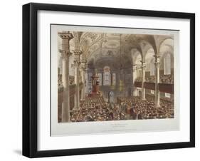 Interior of the Church of St Martin-In-The-Fields, Westminster, London, 1809-Thomas Rowlandson-Framed Giclee Print