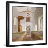 Interior of the Church of St Mary, Bedfont, Middlesex, 1805-null-Framed Giclee Print