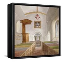 Interior of the Church of St Mary, Bedfont, Middlesex, 1805-null-Framed Stretched Canvas