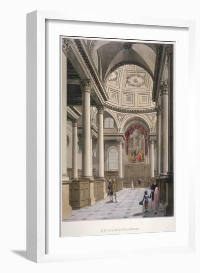 Interior of the Church of St Stephen Walbrook, City of London, 1798-Thomas Malton II-Framed Giclee Print