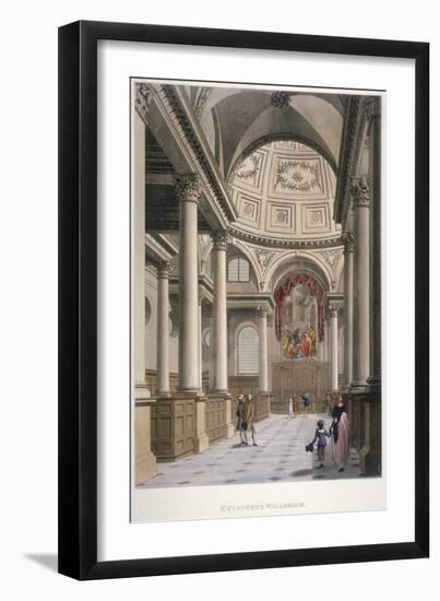 Interior of the Church of St Stephen Walbrook, City of London, 1798-Thomas Malton II-Framed Premium Giclee Print