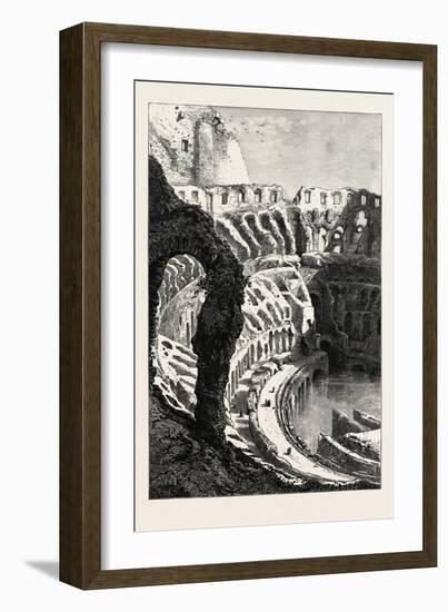 Interior of the Coliseum, Rome and its Environs, Italy, 19th Century-null-Framed Giclee Print