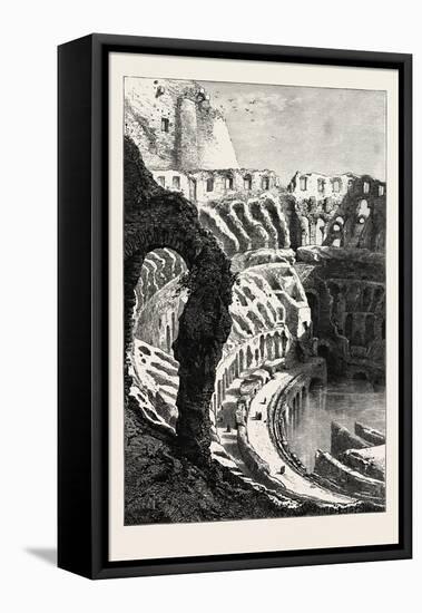 Interior of the Coliseum, Rome and its Environs, Italy, 19th Century-null-Framed Stretched Canvas