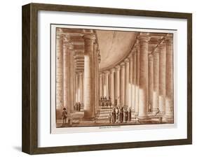 Interior of the Colonnade of St. Peter's Square, 1833-Agostino Tofanelli-Framed Giclee Print