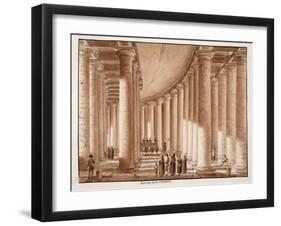 Interior of the Colonnade of St. Peter's Square, 1833-Agostino Tofanelli-Framed Giclee Print