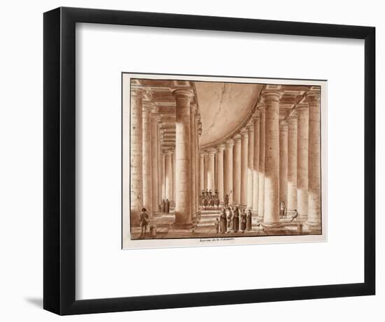 Interior of the Colonnade of St. Peter's Square, 1833-Agostino Tofanelli-Framed Premium Giclee Print