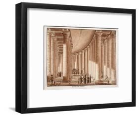 Interior of the Colonnade of St. Peter's Square, 1833-Agostino Tofanelli-Framed Premium Giclee Print
