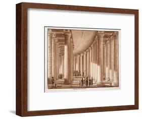 Interior of the Colonnade of St. Peter's Square, 1833-Agostino Tofanelli-Framed Premium Giclee Print