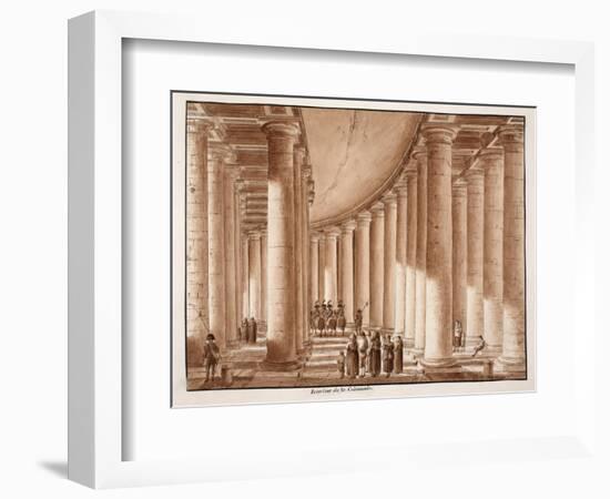 Interior of the Colonnade of St. Peter's Square, 1833-Agostino Tofanelli-Framed Giclee Print