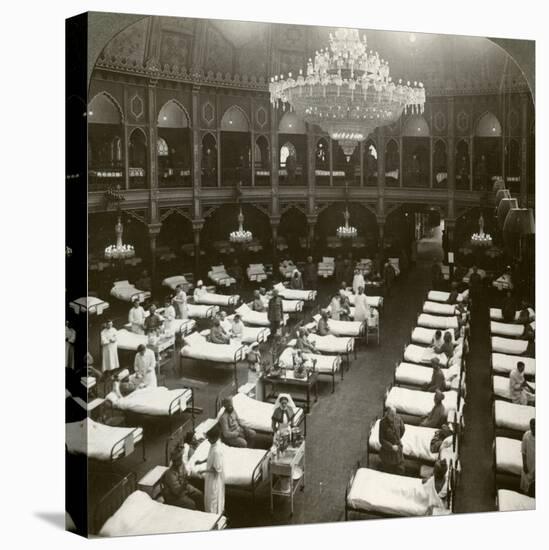 Interior of the Commodious Hospital at Brighton, Sussex, World War I, 1914-1918-null-Stretched Canvas