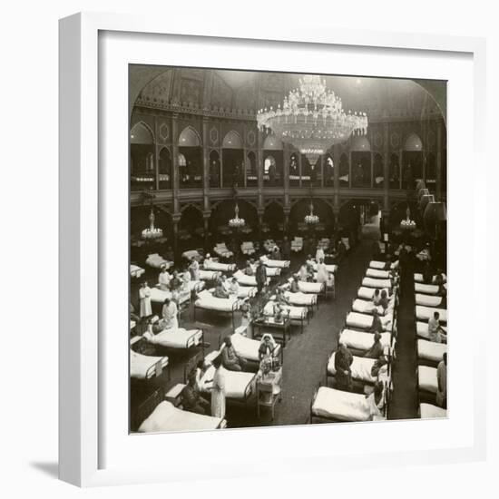 Interior of the Commodious Hospital at Brighton, Sussex, World War I, 1914-1918-null-Framed Photographic Print