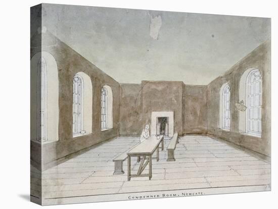 Interior of the Condemned Room in Newgate Prison, Old Bailey, City of London, 1810-Valentine Davis-Stretched Canvas