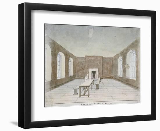 Interior of the Condemned Room in Newgate Prison, Old Bailey, City of London, 1810-Valentine Davis-Framed Premium Giclee Print