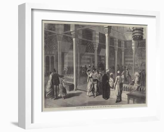 Interior of the Egyptian Okel in the Park of the Paris Exhibition-null-Framed Giclee Print