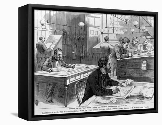 Interior of the 'Fact Room' Where the Weather Probabilities are Made Up-H. A. Ogden-Framed Stretched Canvas