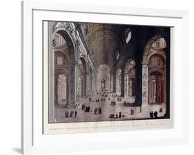 Interior of the Great Basilica of San Pietro in the Vatican-Carlo Gilio-Framed Giclee Print