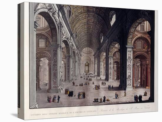 Interior of the Great Basilica of San Pietro in the Vatican-Carlo Gilio-Stretched Canvas