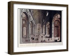 Interior of the Great Basilica of San Pietro in the Vatican-Carlo Gilio-Framed Giclee Print