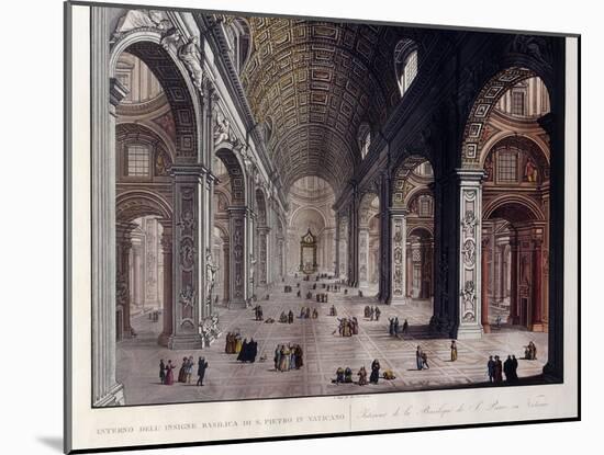 Interior of the Great Basilica of San Pietro in the Vatican-Carlo Gilio-Mounted Giclee Print