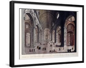 Interior of the Great Basilica of San Pietro in the Vatican-Carlo Gilio-Framed Giclee Print