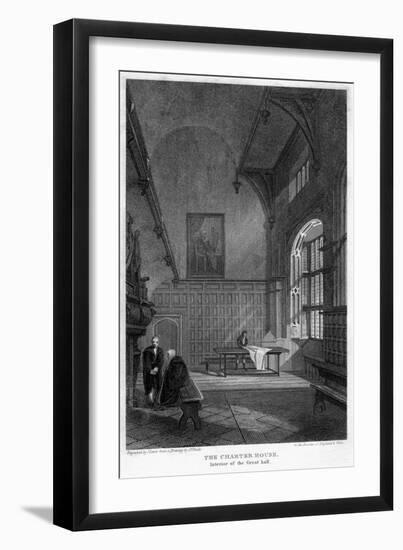 Interior of the Great Hall, Charterhouse, London, 1815-J Lewis-Framed Giclee Print