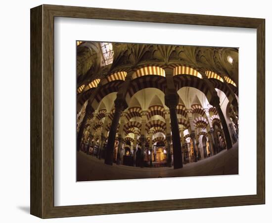 Interior of the Great Mosque, Houses a Later Christian Church Inside, Andalucia-S Friberg-Framed Photographic Print