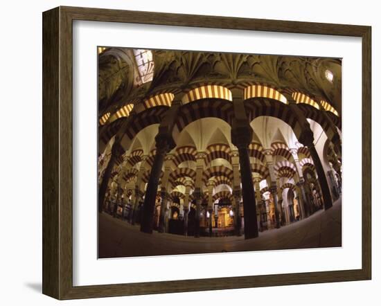 Interior of the Great Mosque, Houses a Later Christian Church Inside, Andalucia-S Friberg-Framed Photographic Print