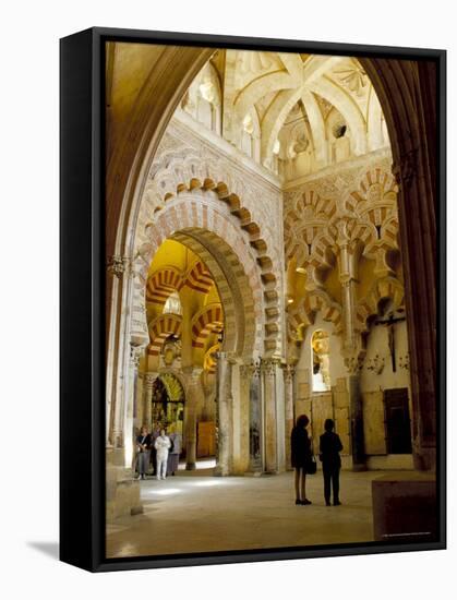 Interior of the Great Mosque (Mezquita) and Cathedral, Unesco World Heritage Site, Cordoba, Spain-James Emmerson-Framed Stretched Canvas