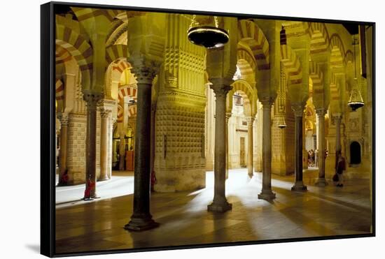 Interior of the Great Mosque (Mezquita) and Cathedral, Unesco World Heritage Site, Cordoba, Spain-James Emmerson-Framed Stretched Canvas