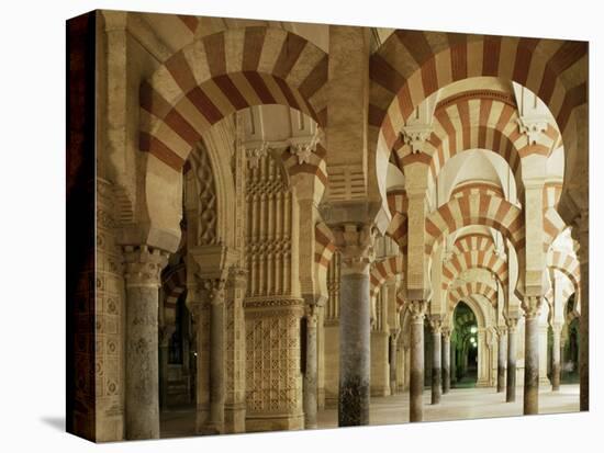 Interior of the Great Mosque, Unesco World Heritage Site, Cordoba, Andalucia, Spain-Michael Busselle-Stretched Canvas