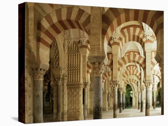Interior of the Great Mosque, Unesco World Heritage Site, Cordoba, Andalucia, Spain-Michael Busselle-Stretched Canvas