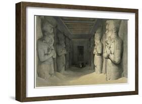 Interior of the Great Temple of Abu Simbel, Nubia-David Roberts-Framed Giclee Print